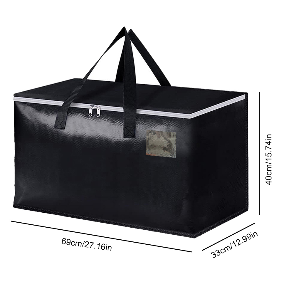Cajas móviles con cremalleras y asas, bolsas de almacenamiento de alta resistencia, bolsas de embalaje, ahorro de espacio para embalaje y almacenamiento en movimiento, 90L