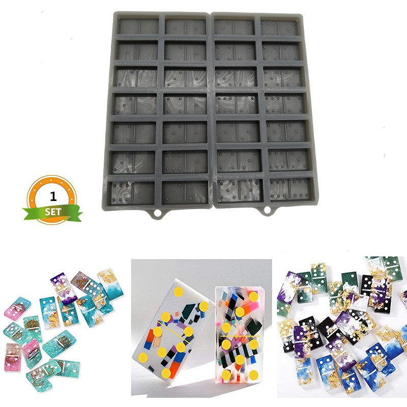 Siliconen Domino Pai Gow Vormige Mold Voor Diy Crystal Resin Craft Maken Diy Home Gereedschap Domino 28 Gaten