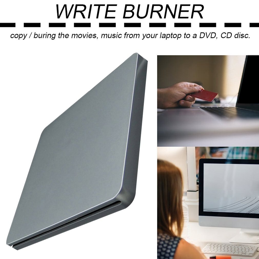 DVD-RW Laptop Externe Dvd Brander Drives Box Behuizing Case Zuignap Super Slim Usb 2.0 Slot Dvd Portatil Drive Blu Ray