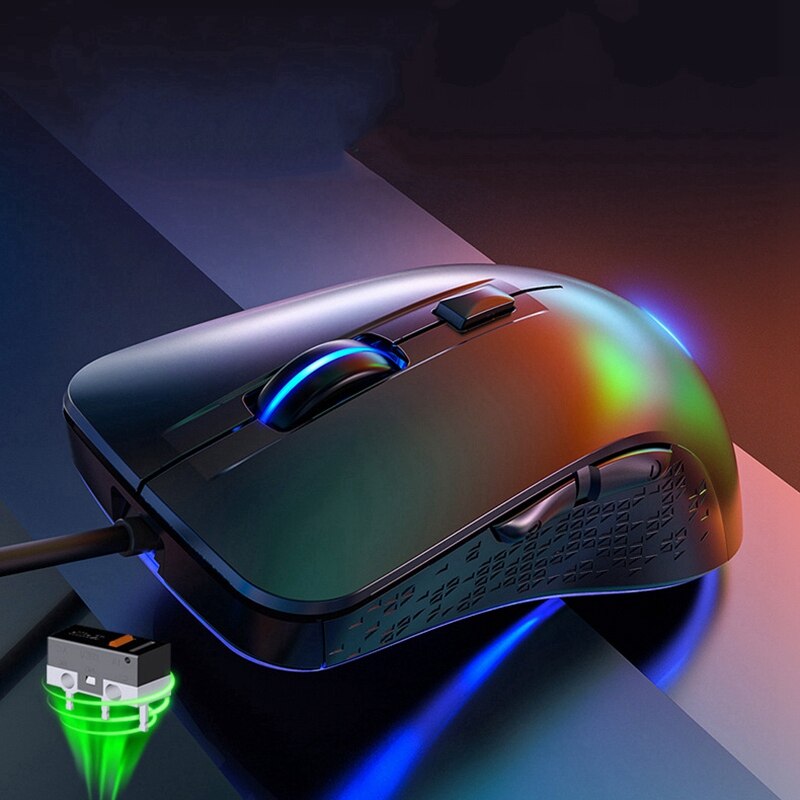 Yindiao Gaming Mouse Ergonomische Wired Mouse 7 Toetsen Led 4000 Dpi Programmeerbare Muis Spel Muizen Stille Muis Met Backlight Voor pc L