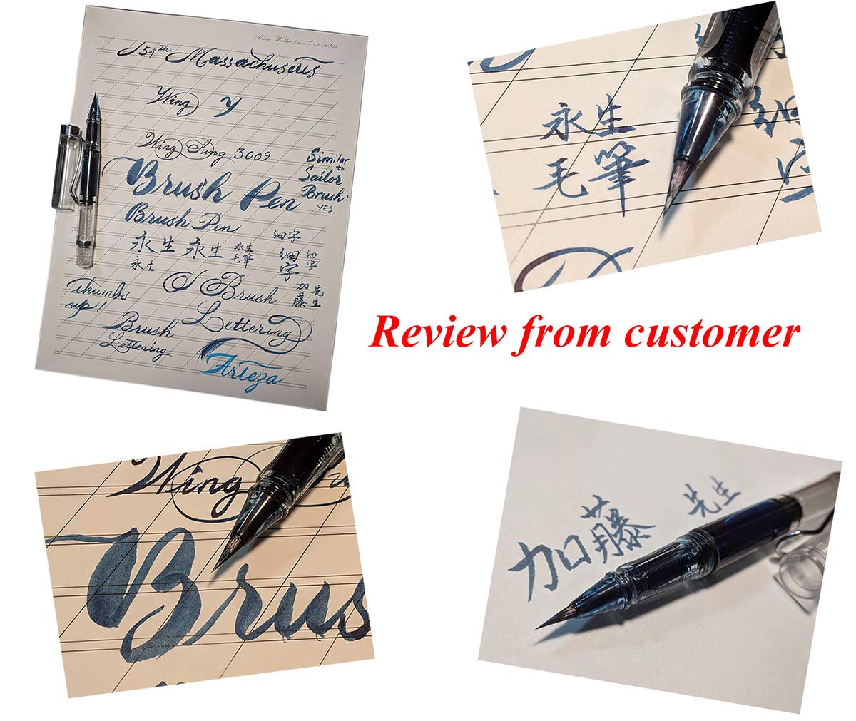 Zuiger Gevulde Borstel Tip Vulpen Fijn te Breed Voor Schets Tekening Scrapbook en Kalligrafie Schilderen 3 PCS