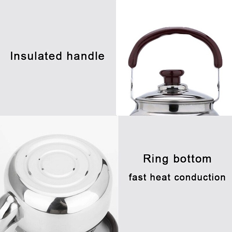 Stainless Steel Tea Pot Kitchen Durable Boiling Kettle Metal Stovetop Teapot Household Tea Kettle