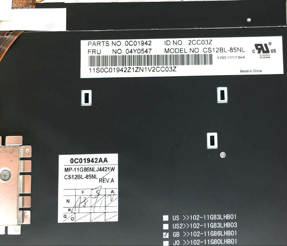 Backlit European Keyboard QWERTY 04X1382 for Lenovo for Lenovo Thinkpad T430 T430i T430s X230 X230i T530 T530i W530 L530