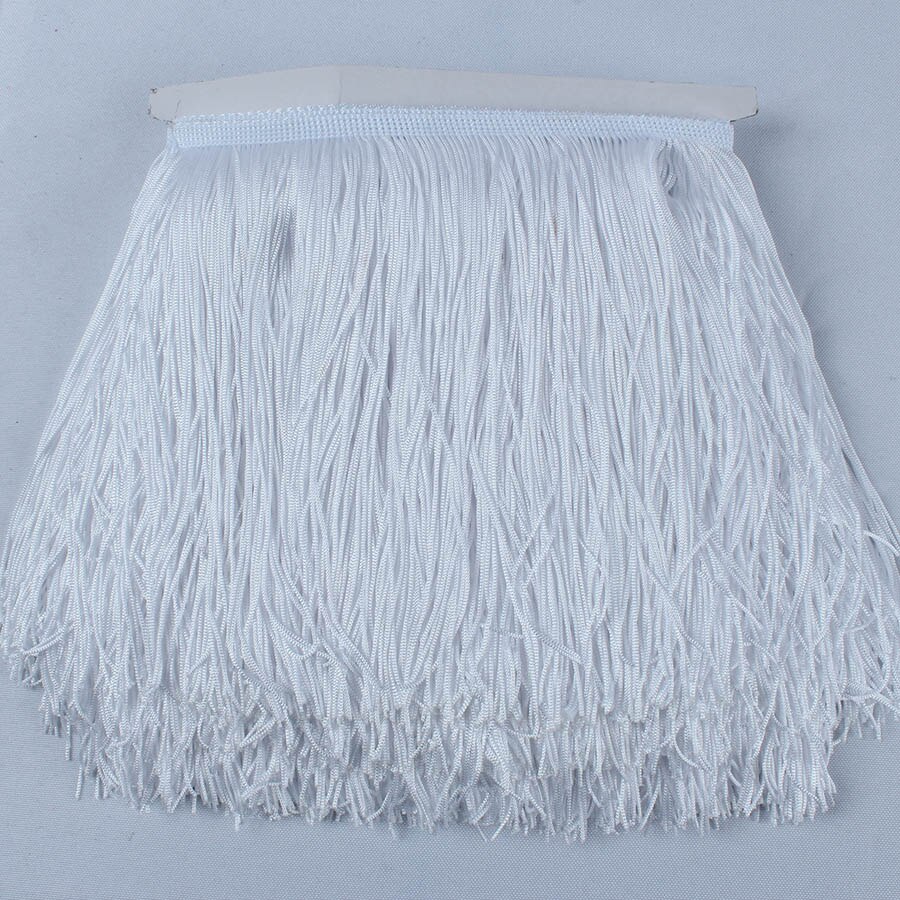 10 Yards/lot Lace Fringe Tassel Polyester Lace Trim Lint DIY Gordijn Latin Jurk Podium Kledingstuk 15 cm/ 20 cm/30 cm Breed: M / Beige