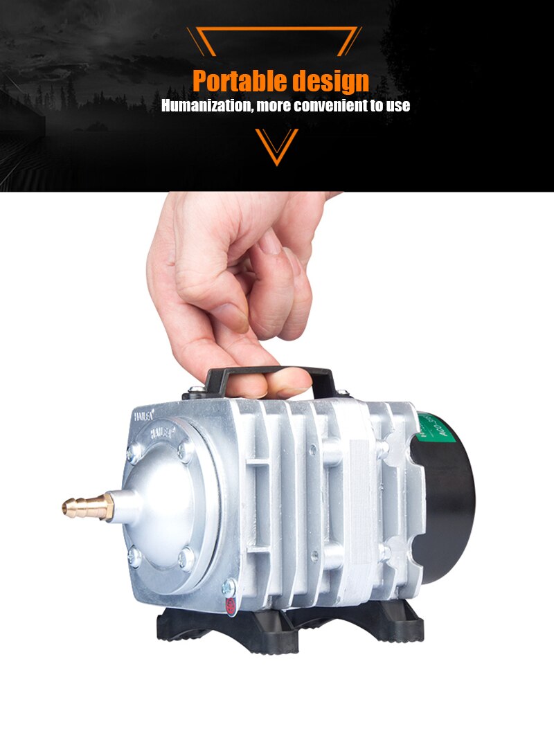 45W 6 Way Air Aerator Pump 70L/min HAILEA Electromagnetic Air Compressor Fish Tank Oxygen Air Pump Hydroponics