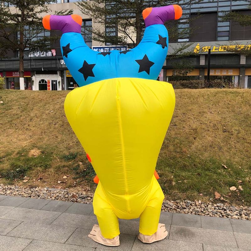 Handstand Clown Opblaasbare Kostuum Volwassen Grappige Blowup Outfit Cosplay Party Jurk B36E