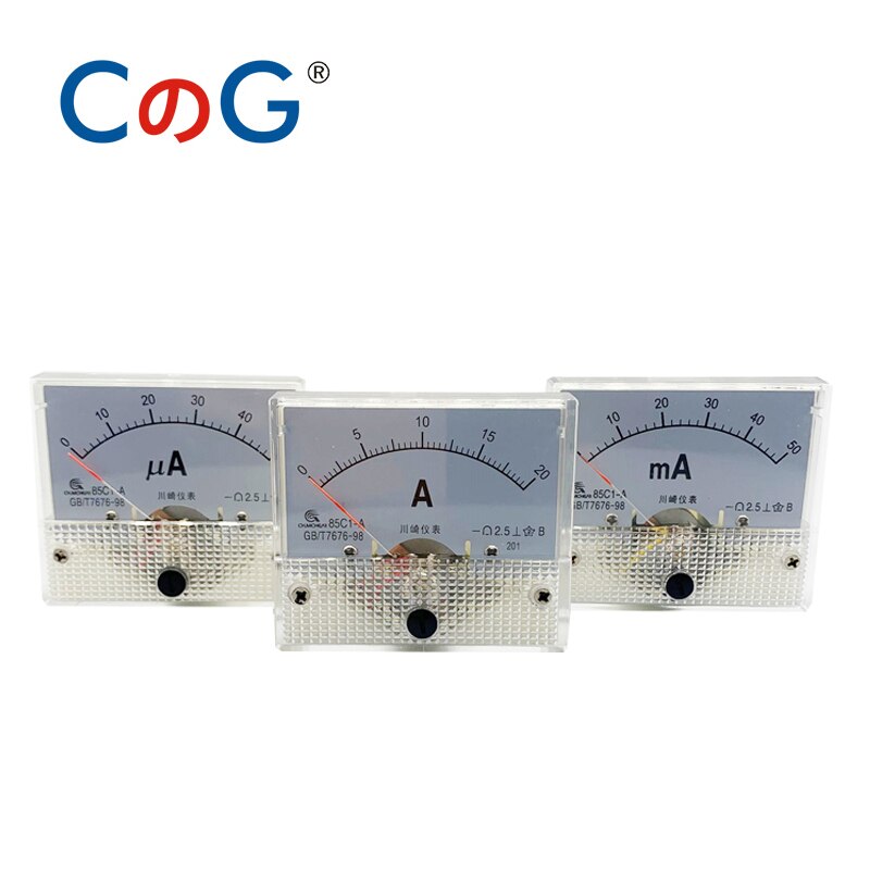 85C1 Ammeter dc Analog Meter Panel Pointer Type 1A 2A 3A 5A 10A 20A 30A mA μA AMP Gauge Current Mechanical Ammeters For Shunt