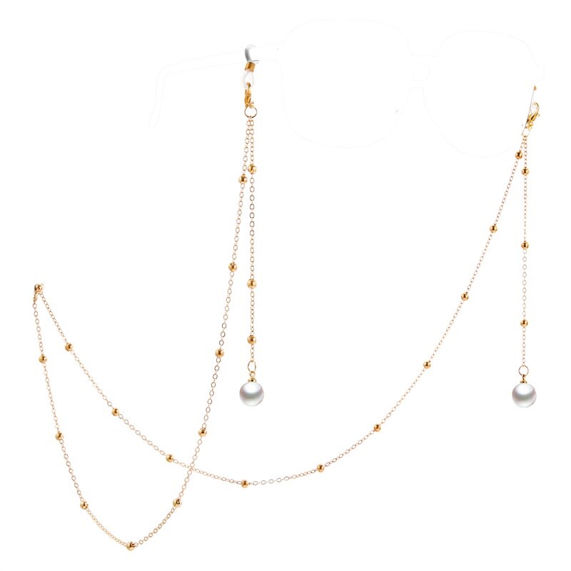 VKME – masque avec pendentif en perles pour femmes, chaînes de lunettes, lanière de cou, bijoux