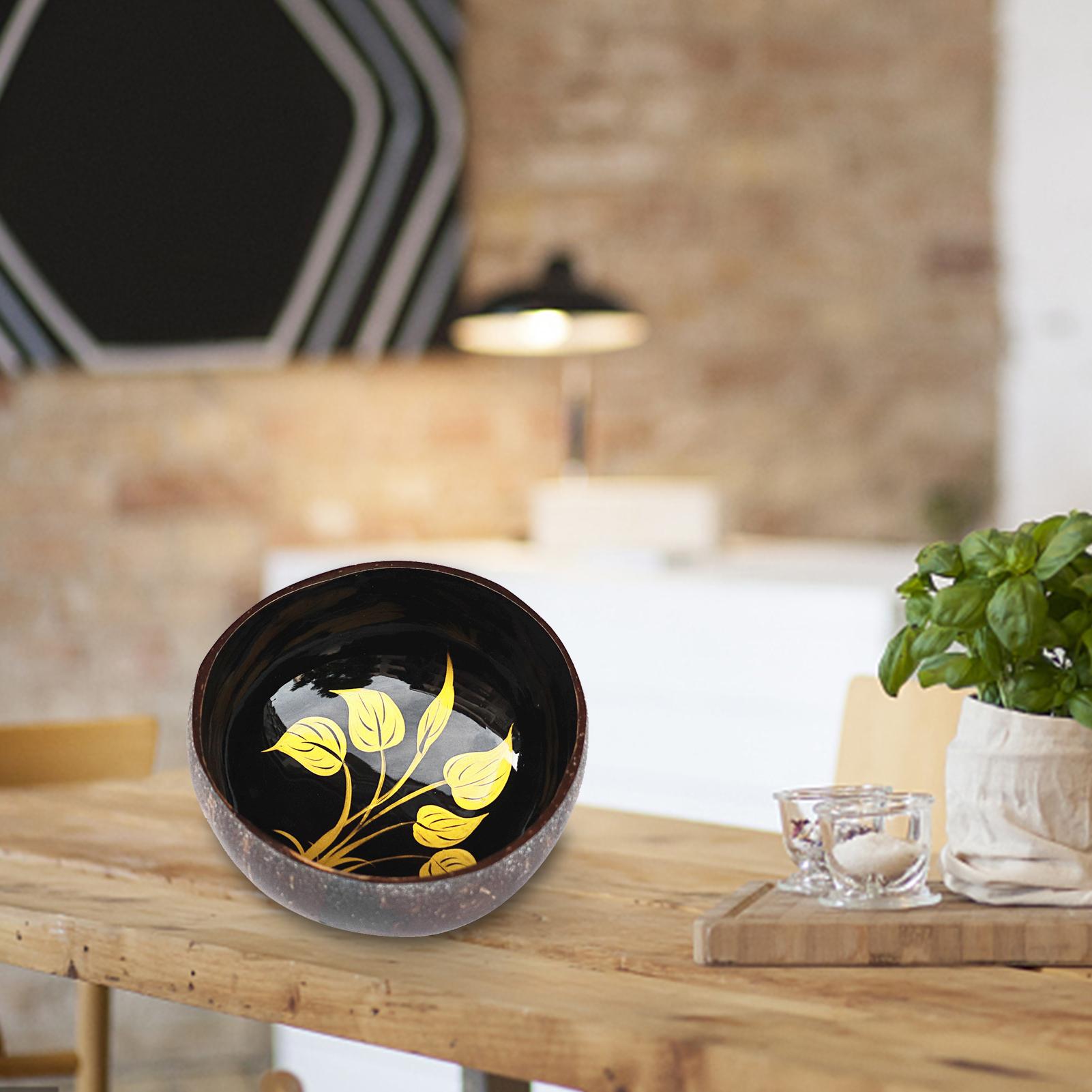 Coconut Shell Bowl Candy Sald Rice Food Tray Key Holder Storage Container Decor