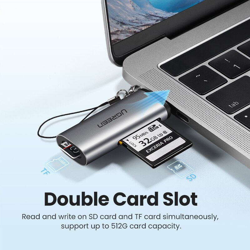 Lecteur de carte mémoire OTG, USB 2.0, Type C, Cartes SD / Micro SD / TF , Multi Card Reader Adapter