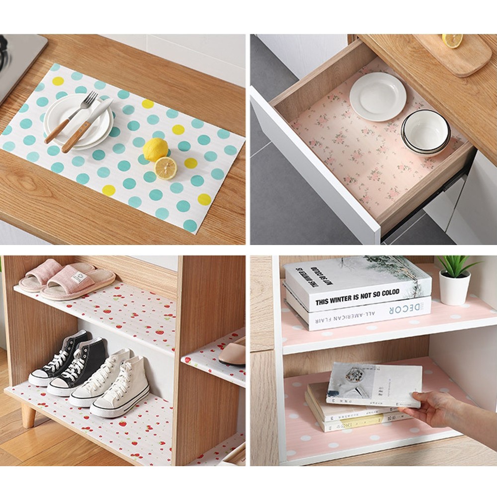 30X200cm Reusable Drawer Mat Contact Paper Cabinet Liner Moisture-proof Waterproof Non-Slip Kitchen Table Shelf Liner Pad