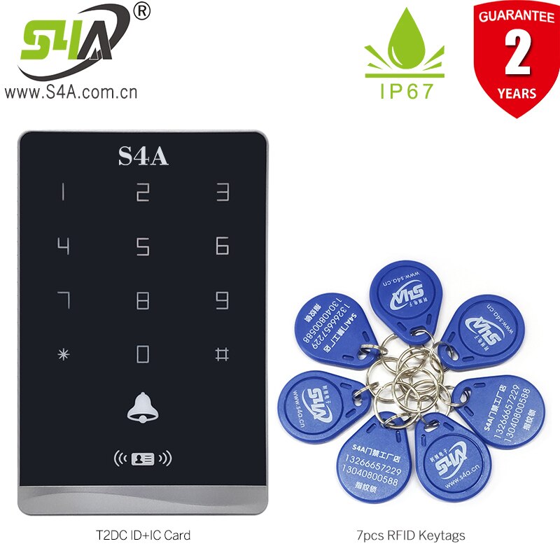 Teclado de Control de acceso Rfid de doble frecuencia, dispositivo de Metal resistente al agua con 1000 usuarios, compatible con NFC, sistema de Control de acceso de puerta RFID: Kit A