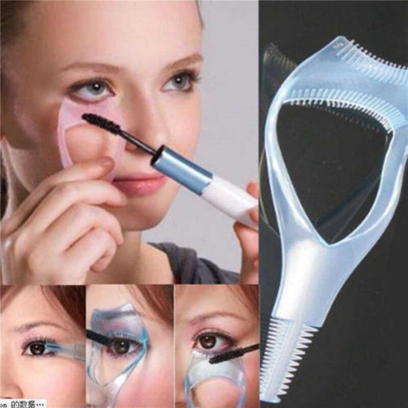 2 stk/partijen Vrouwen 3in1 Wimperkruller Mascara Guard Applicator Kam Make Cosmetische Tool
