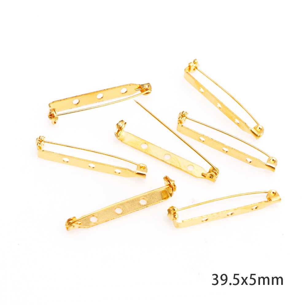 20pcs 20/25/32/38/mm Safety pin brass rotating lock brooch badge brooch with hole pins Brooch Base Metal Pins: army green