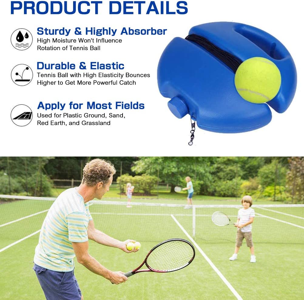 Herramienta de entrenamiento de tenis de alta resistencia con cuerda elástica, práctica de pelota, rebote automático, dispositivo de entrenamiento