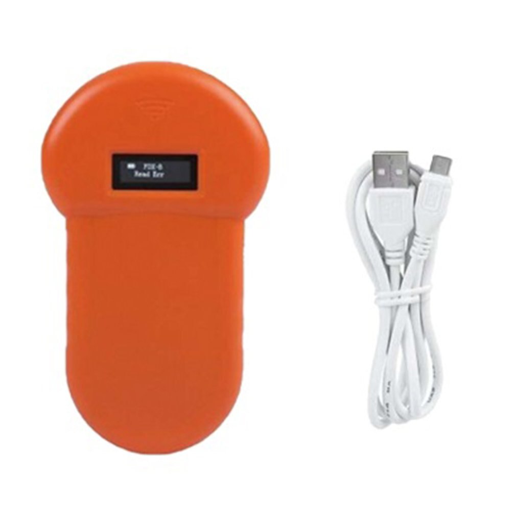 Pet ID Reader Animal Chip Digital Scanner USB Rechargeable Handheld Identification General Application for Cat Dog: orange
