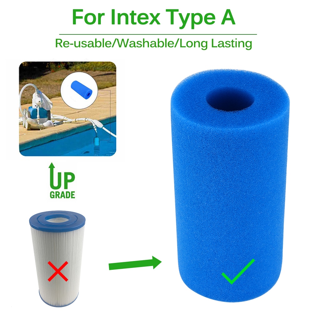 Filtro de espuma para Piscina Intex tipo A, esponja reutilizable, lavable, filtro de bioespuma para agua limpia, accesorios para Piscina