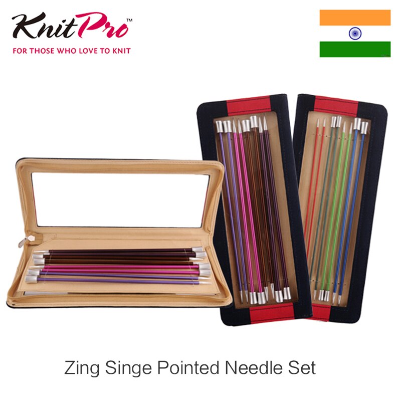 Knitpro Zing 25 Cm/30 Cm/35 Cm Enkele Wees Naald Set