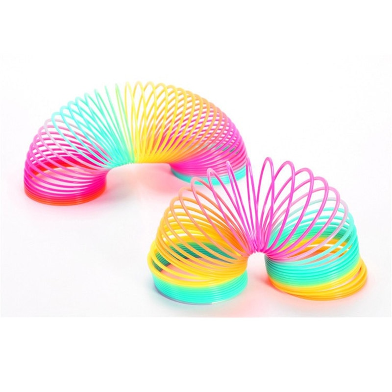 Magic Plastic Rainbow Spring Kids Toy 8.7*9cm Large Magic Colorful Funny Classic Toy For Children Rainbow circle