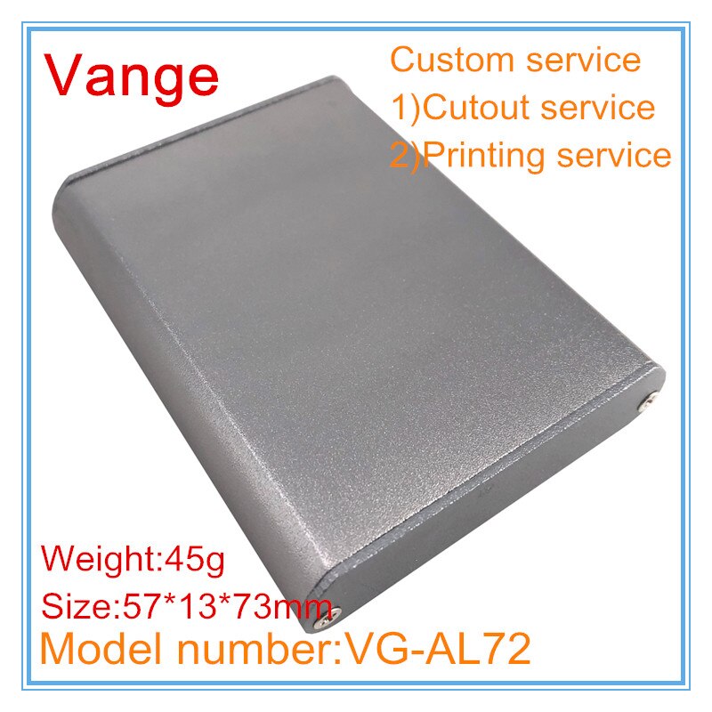 1 Stks/partij Zandstralen Oppervlak Mal Gemaakt 6063-T5 Geïnjecteerd Aluminium Behuizing Diy 57*13*73 Mm Voor Elektronische apparaat