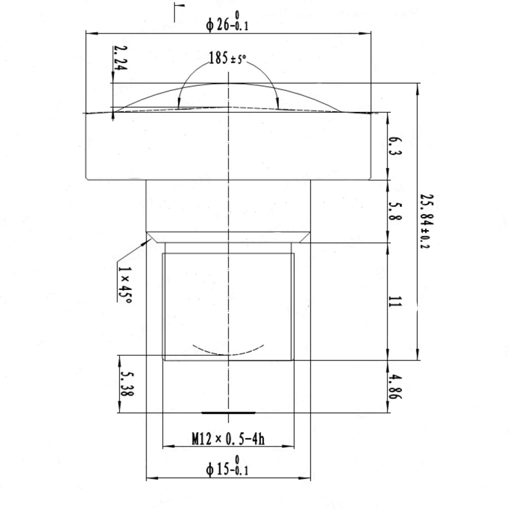 Witrue 4K CCTV Lens 8Megapixel Fisheye 1/1.8 Inch 185 Degree M12 Mount Lens 1.7mm For IMX178 Sensor 4K Camera