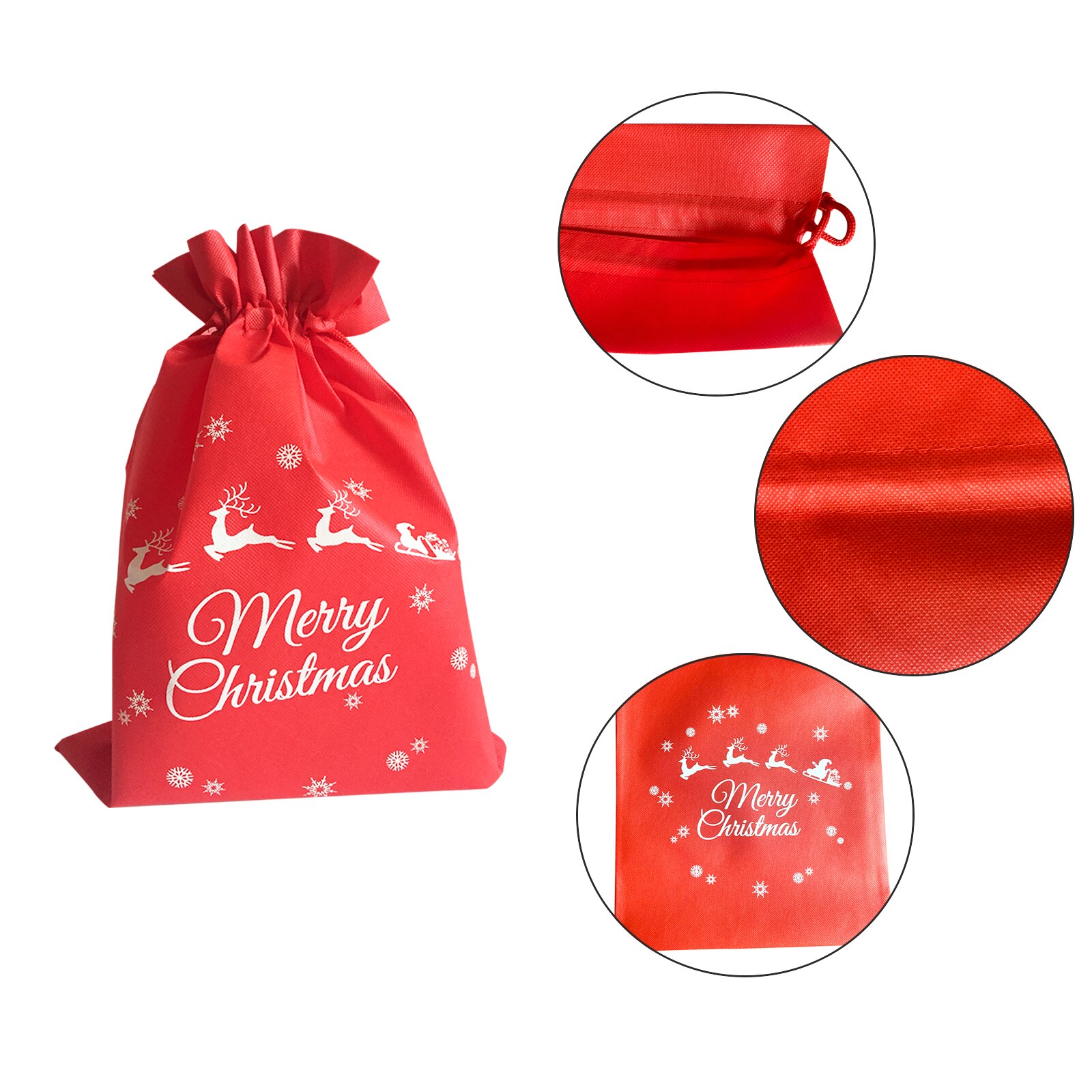 Non-woven Christmas Bags Drawstring Candy Bags Merry Christmas Decorations for Home Year 2022 Bags