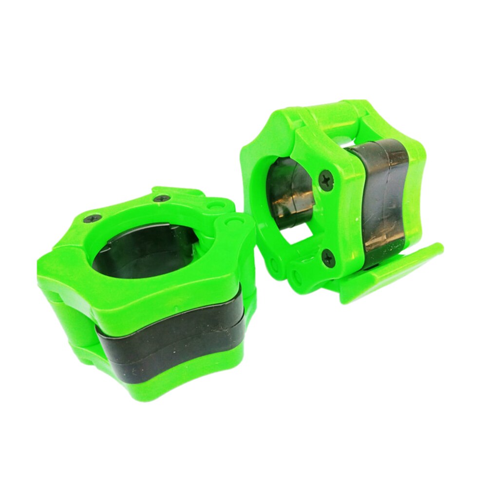 2 st 50mm hantel man viktlyft skivstång snabbspänne kort huvud klämmor lås kragar fitness muskulation standard: Grön