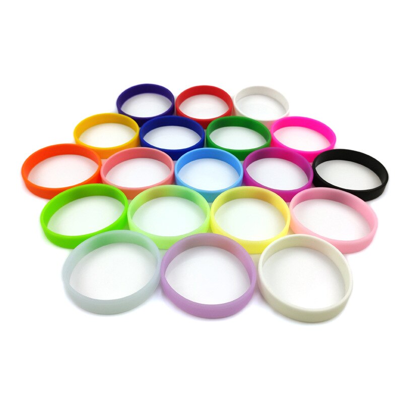 Silicone Rubber Wristband Flexible Wrist Band Cuff Bracelet Sports Casual Band For Anniversary Dating Party TXTB1