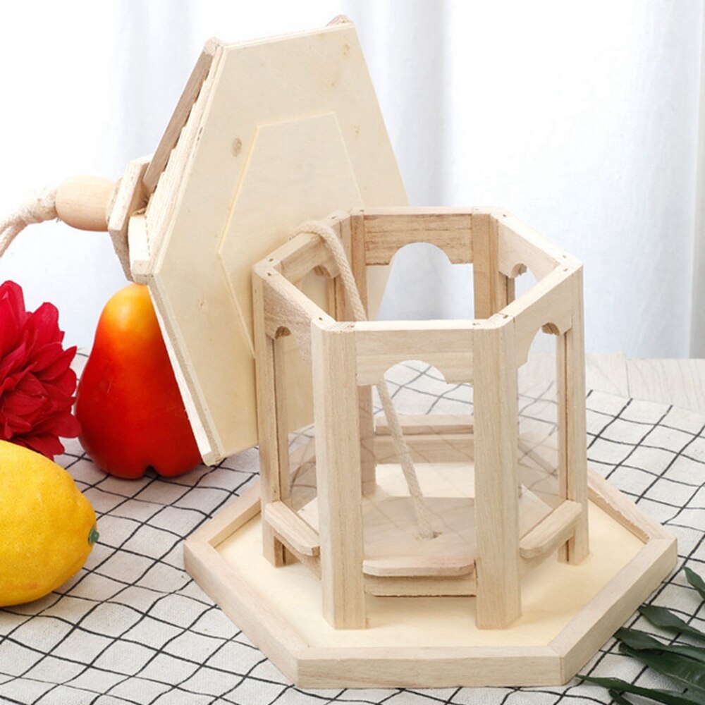 Wooden House Bird Feeder Hanging Feeding Station Hollow Bird Feeder Home Garden Yard Outdoor Pet Decors