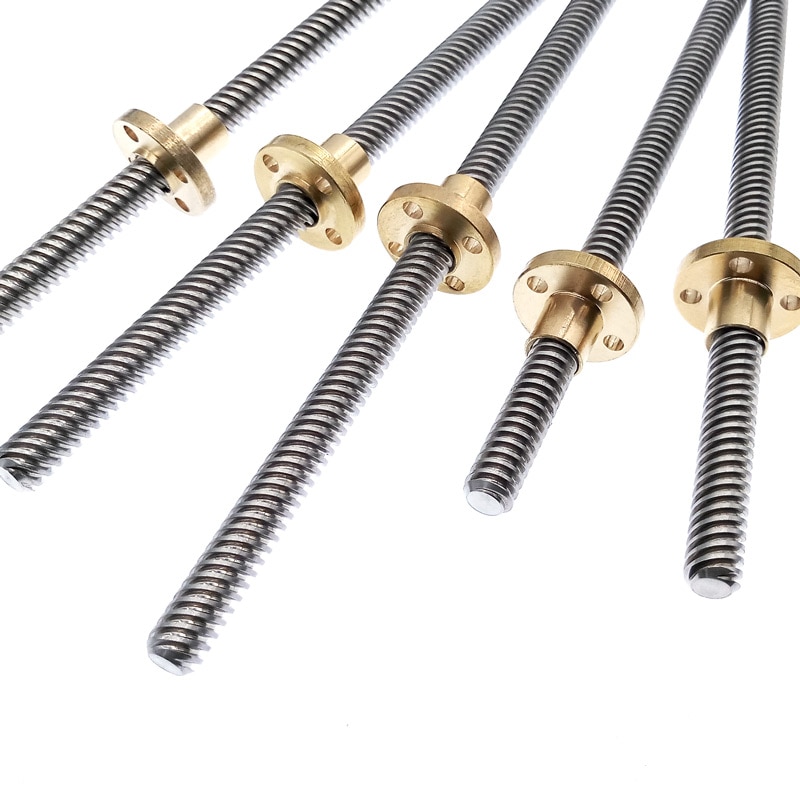 Lead Screw T8 450mm Linear Guide 3D Printers Parts helical pitch 1mm 2mm 4mm 8mm 10mm 12mm 14mm Trapezoidal Screws with nut