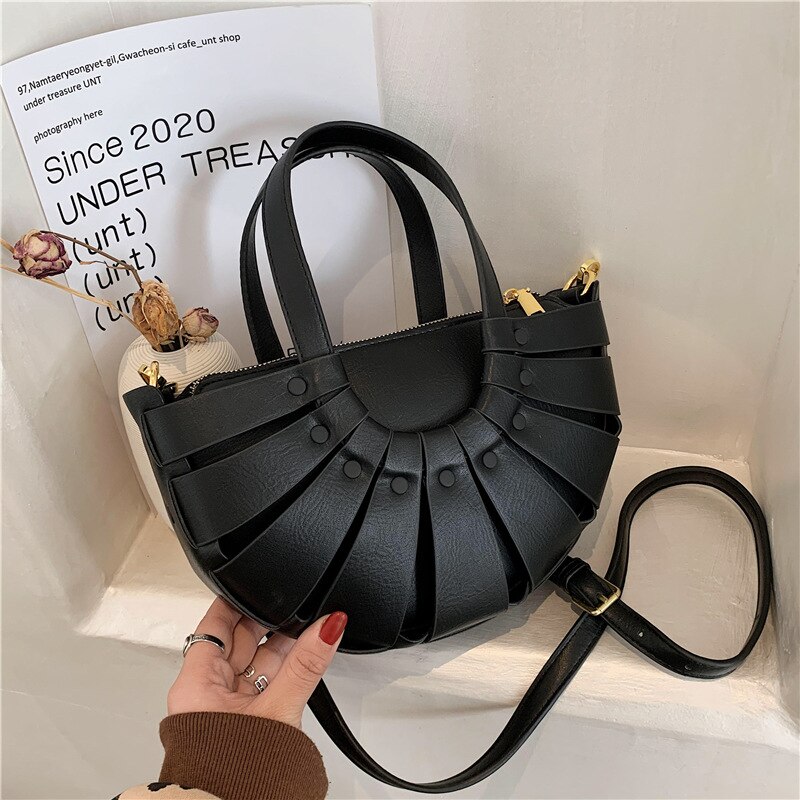 Semicircle Small Pu Leather Crossbody Bags for Women Trend Branded Trending Women's Shoulder Handbags Tote