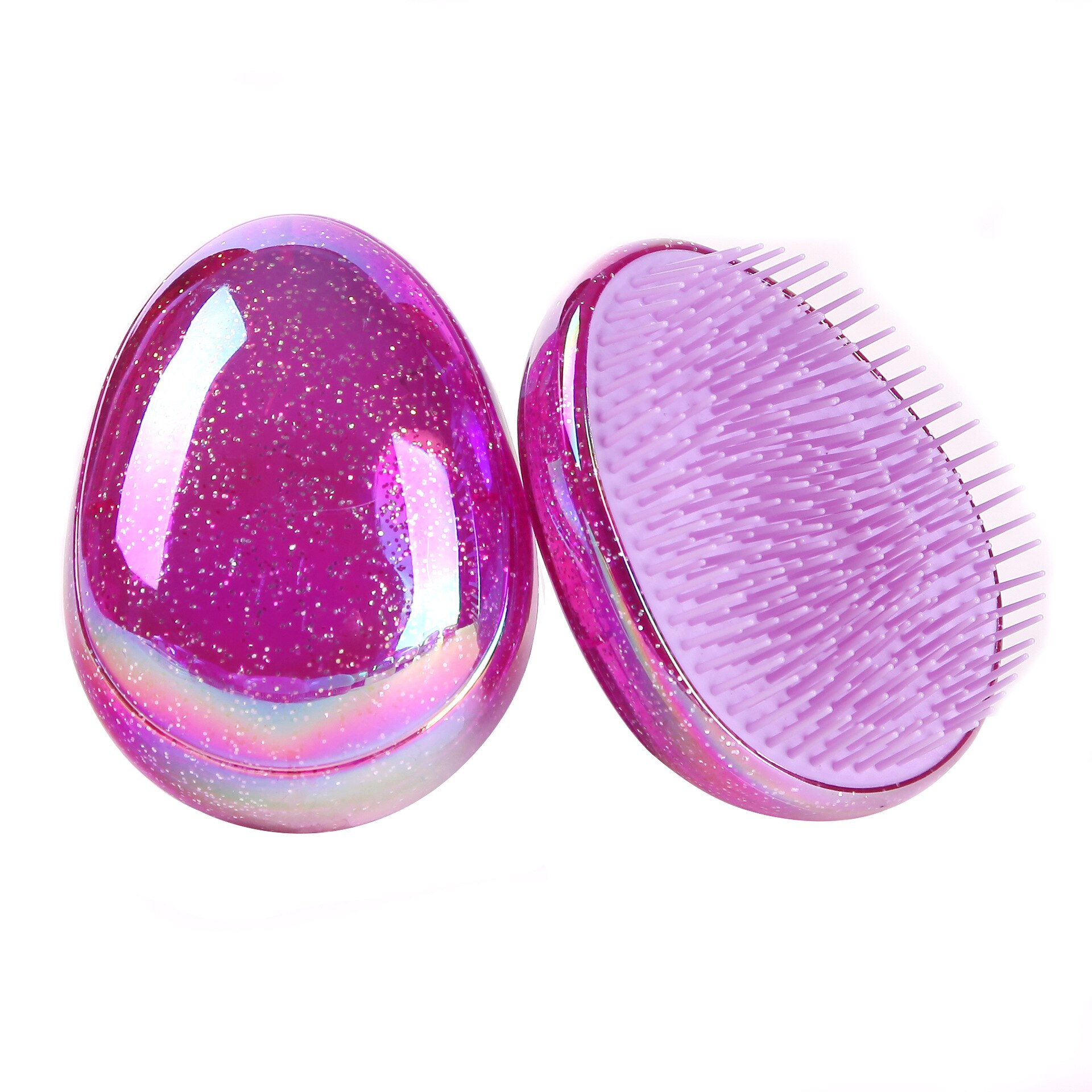 Brosse à cheveux en forme d&#39;œuf rond, outils de coiffure doux, peigne démêlant, Salon, soins capillaires, voyage, 1 pièce: Purple