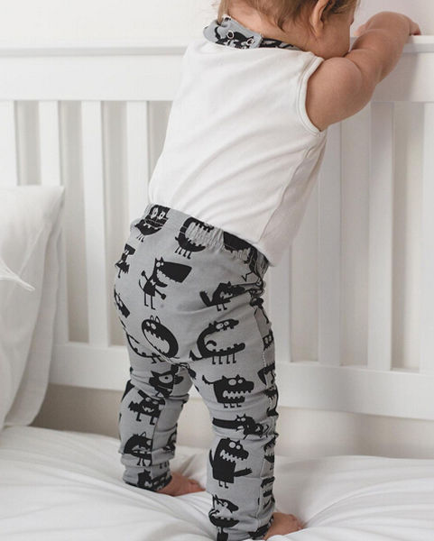 Cartoon Dieren Broeken Pant Bottom 0-3Y Peuter Baby Kinderen Baby Jongen Meisje Harem Lange Broek: Grijs / 3M