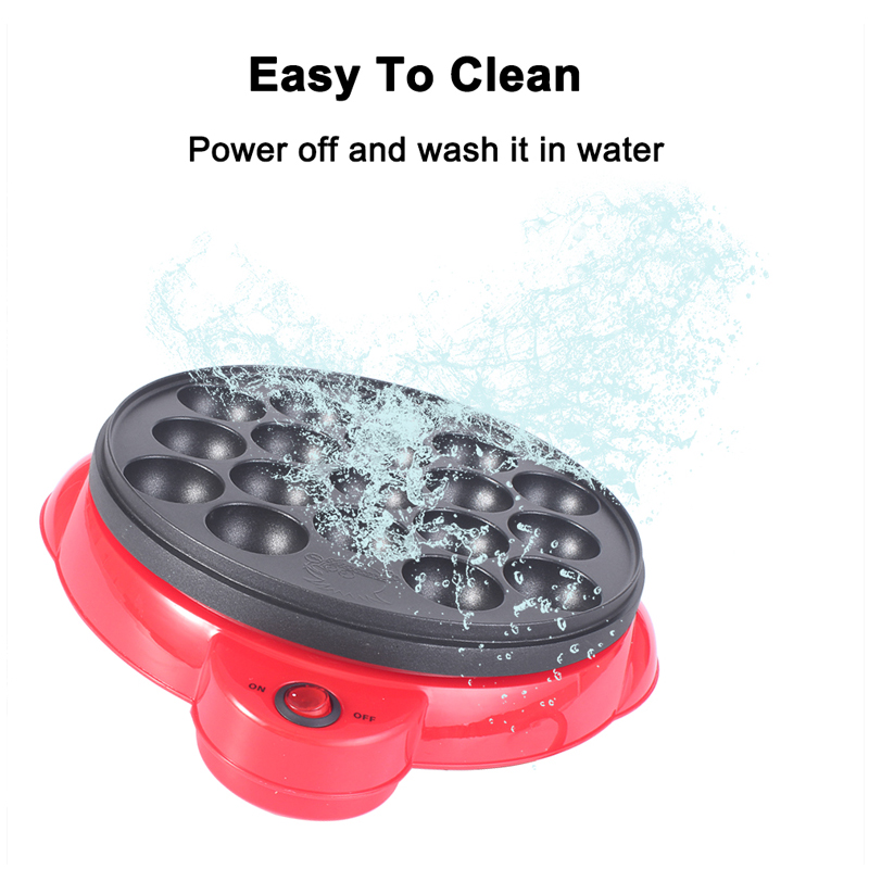 Elektrisk takoyaki-blekksprutballbakemaskin maruko-maskin med 18 hull grillpanne frokostmatlagingsverktøy 110v 220v