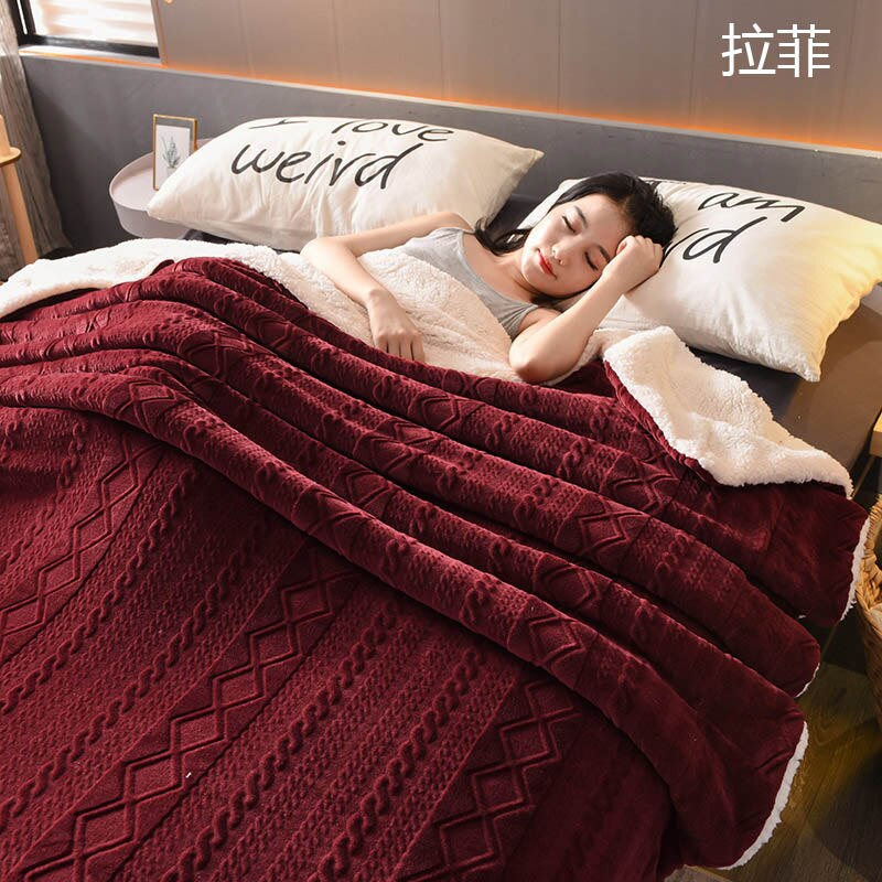 Flanellen Deken Effen Winter Worp Deken Sofa/Bed/Vliegtuig Reizen Dikke Deken Kleur Sprei Super Warme Zachte