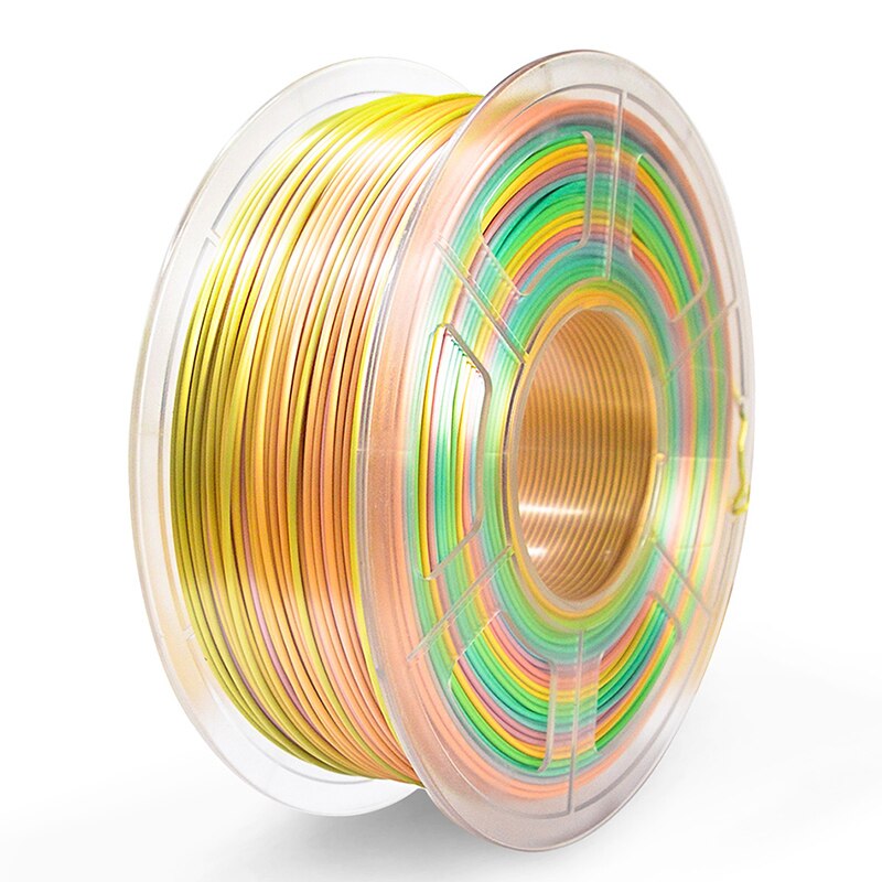 Silk Rainbow Filament 1.75mm 1kg For 3D Printer Bright Color Silk PLA 3d Filament Silk Texture 3D Printing Materials: Silk Rainbow02