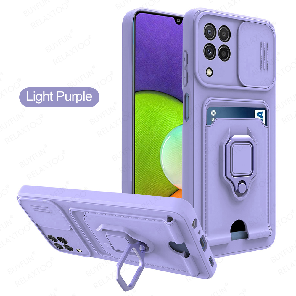 Custodia protettiva per fotocamera scorrevole per samsung A22 4G/5G supporto magnetico per auto custodia morbida antiurto SumsungA22 22A Sansung A 22 Fundas: For Samsung A22 4g / Purple 6