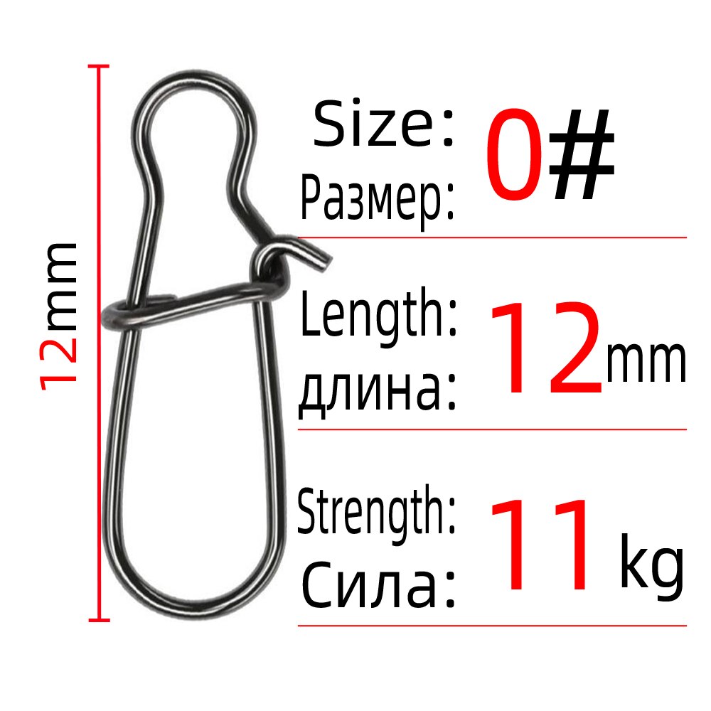 Dndyuju 30-50 Stuks Rvs Vissen Snap Verslaafd Snap Pin Fastlock Clip Rolling Swivel Accessoires Barrel Swivel Lokken haak: 50pcs / 1185 Size 0