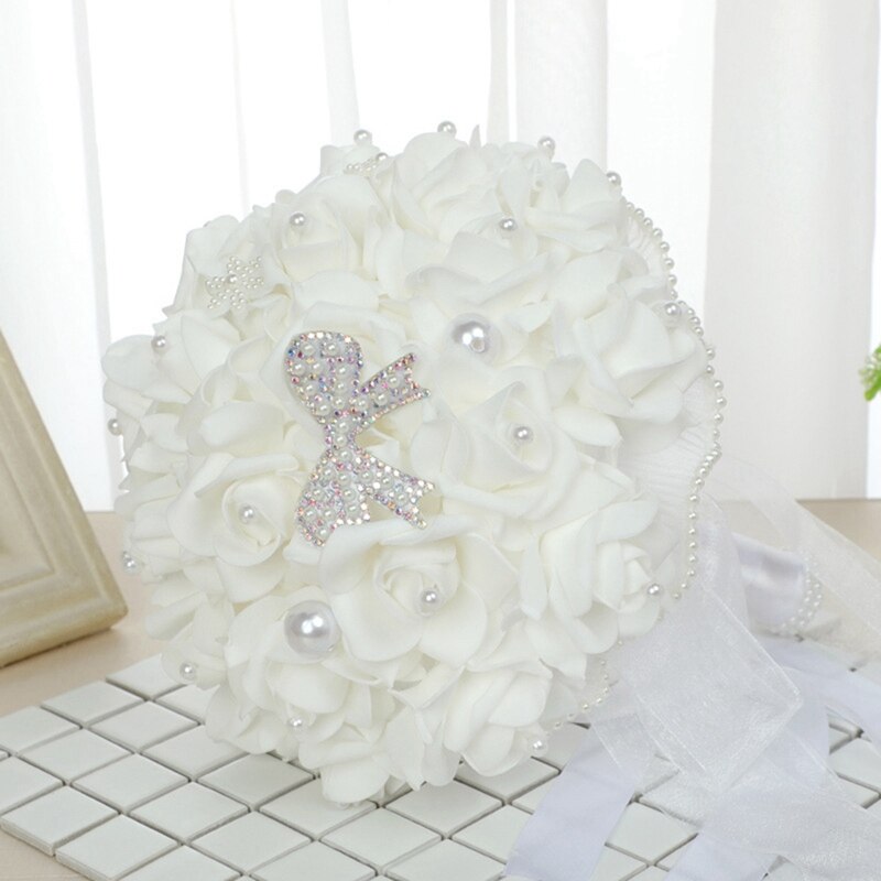 Wedding Bridal Bouquets, Artificial Foam Roses Wedding Supplies Bouquets, Bridesmaid Bouquets, Holding Flowers