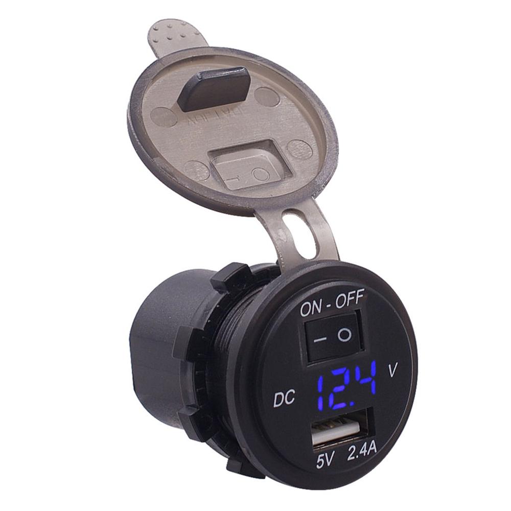 Auto Auto Digital Voltmeter 12V Wasserdicht Volt Messgerät Meter USB praktisch Ladegerät mit schalten Kontrolle