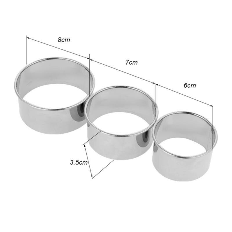 3 st/set runda dumplings omslag formar bakverk deg skärverktyg rostfritt stål dumplings cutter bärbara köksprylar