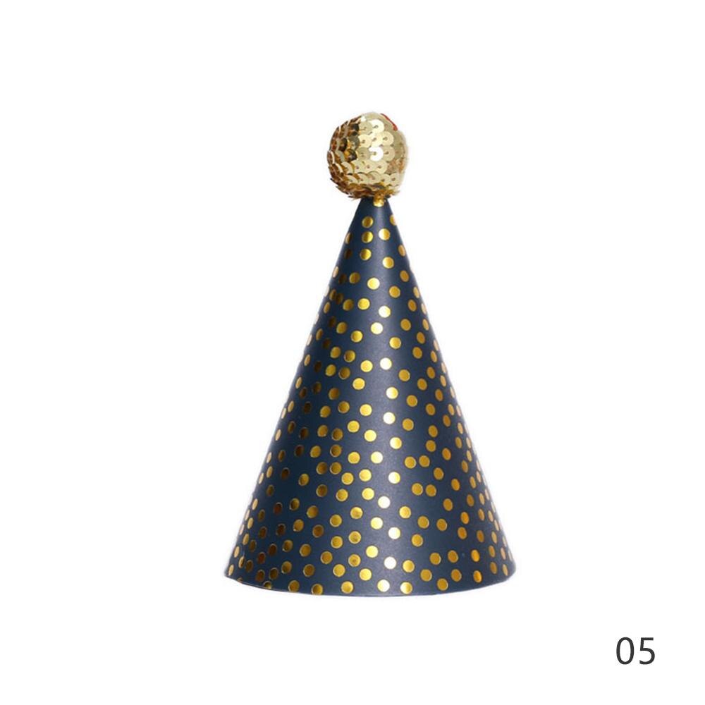 Festive Birthday Party Hats Polka Dot Stripe Birthday Party Halloween Christmas Hats with Plush Ball Party Festive Supplies: 05