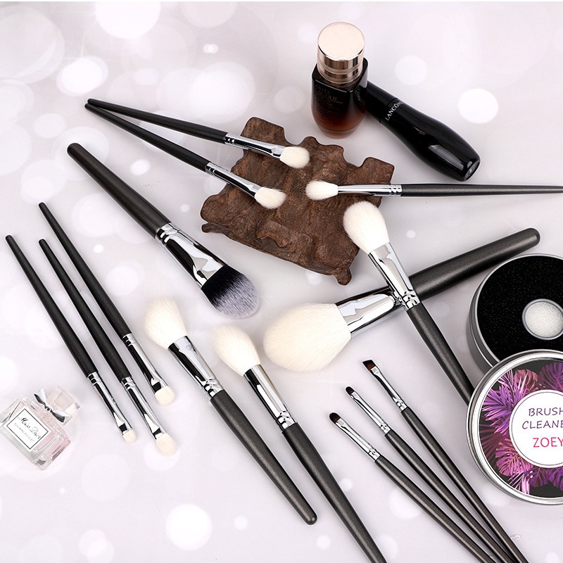 Uld kobber tube makeup børste sæt høj værdi foundation øjenskygge concealer børste multifunktion makeup værktøj
