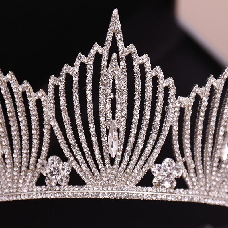 Luxe Crystal Kronen Zilver Goud Grote Tiara Diadems Vrouwen Bridal Pageant Bruiloft Haaraccessoires Koningin Crown Haar Sieraden