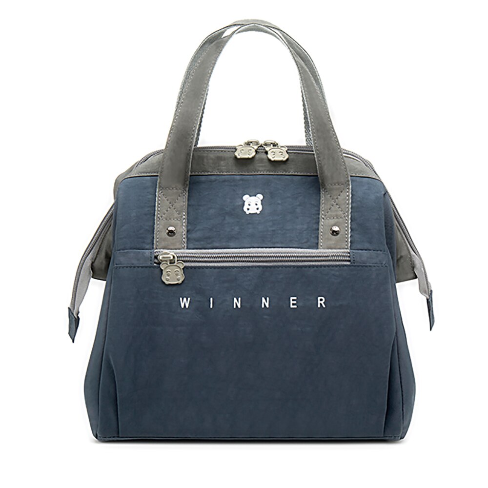 Winner Thermal Insulated Lunch Box Tote Cooler Bag Bento Pouch Lunch Container School Food Storage Bags: S-Retro blue