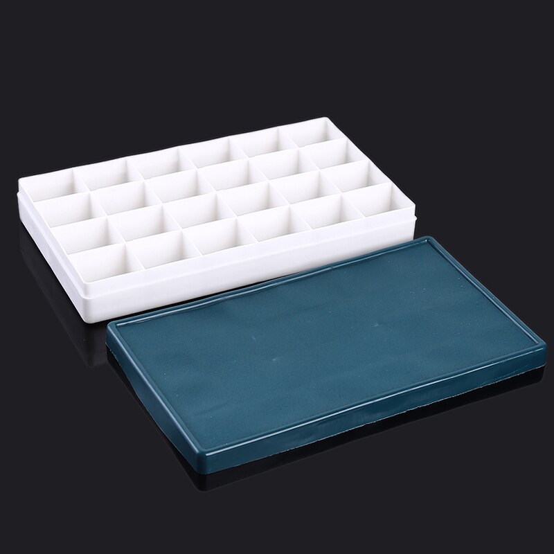 24 Grid Rechthoek Palet Vouwen Schilderij Aquarel Art Tool Art Palet Flip Deksel Verf Doos: Default Title