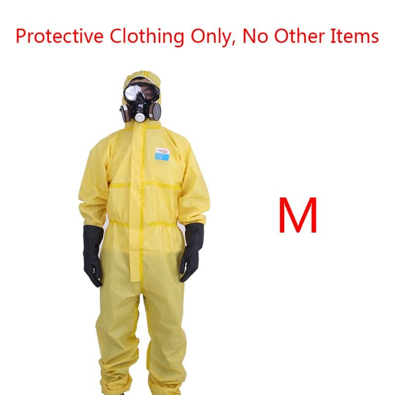 Beskyttelsesdragt beskyttelsesdragt overallsdragt overalls med kasket fuld kropsbeskyttelse arbejdsforsikringssikkerhed: Gul