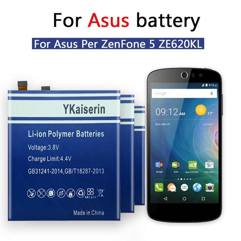 Originele Ykaiserin Voor Asus Hoge Capaciteit C11P1708 Telefoon Batterij Voor Asus Per Zenfone 5 ZE620KL 5050Mah + Gratis Tools