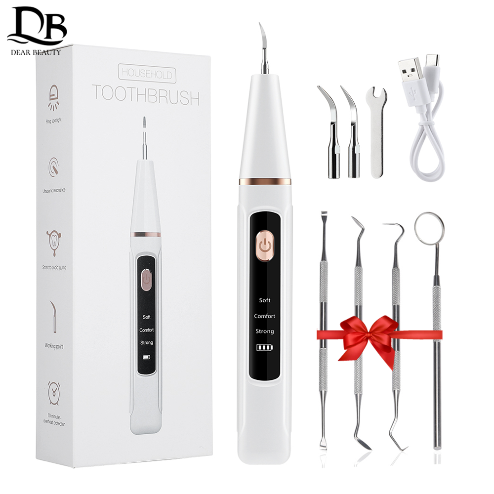 Limpiador ultrasónico de sarro para dientes, escalador Dental, limpiador eléctrico de dientes, blanqueamiento Dental, mancha, cálculo, placa, elimina el raspador de sarro: Morado