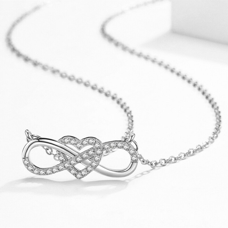 Sodrov 925 Sterling Silver Love & Lucky Chain Necklace Trendy Heart Fine Jewelry for Women